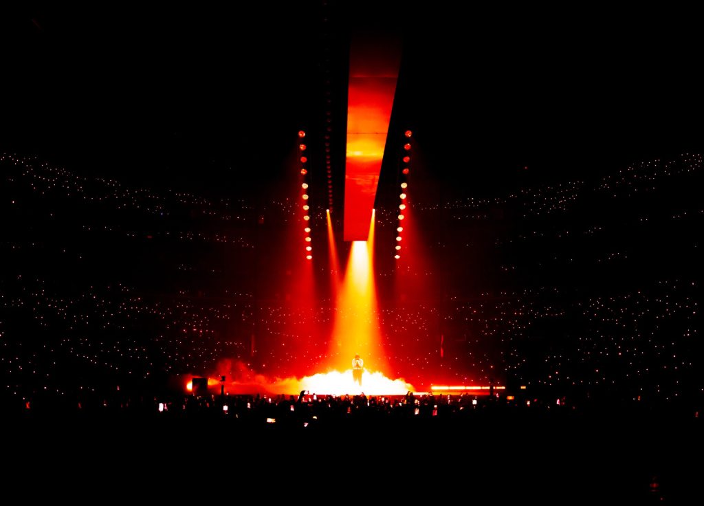 Performing to a record-breaking sold-out crowd, Bad Bunny completely took over the Crypto.com Arena with not only amazing vocals but also incredible accompanying stage production.