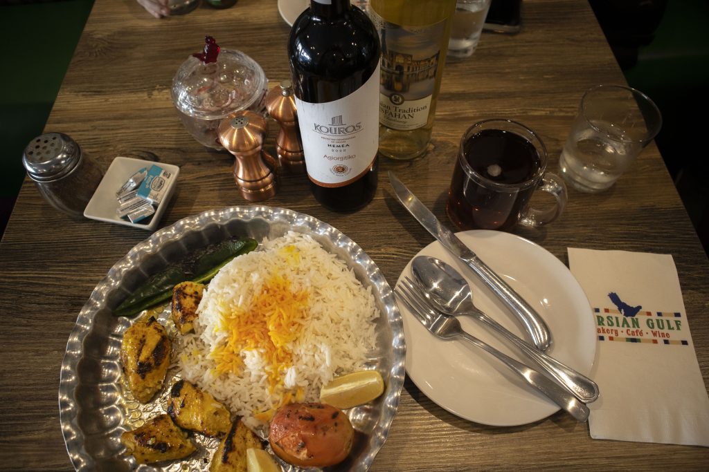 Feeling hungry on your journey to the Persian Square? At at the Persian Gulf restaurant, customers are greeted by a delicacies like a warm plate of chicken shish kabob. The restaurant offers a menu full of signature regional dishes.