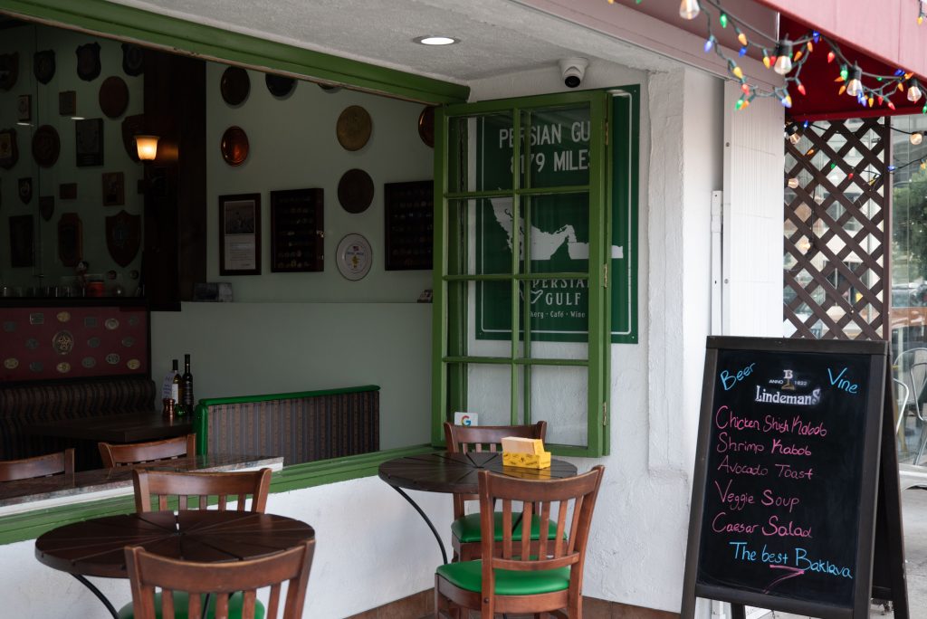 Sitting indoors at the Persian Gulf restaurant, you will find yourself surrounded by memorabilia and decor from the Iraq War. The restaurant offers meals from 9am to 10pm.