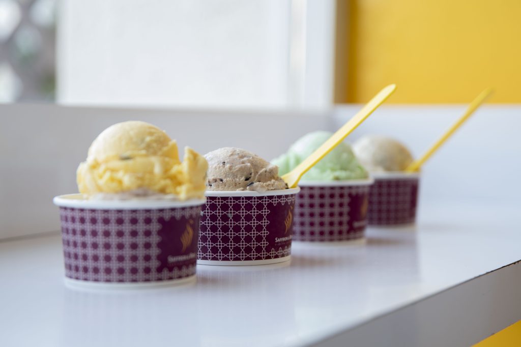 Saffron and Rose offers a global show of flavors for the curious, ice cream enthusiast. They are known for their unique Persian ice cream flavors that are rarely found elsewhere.