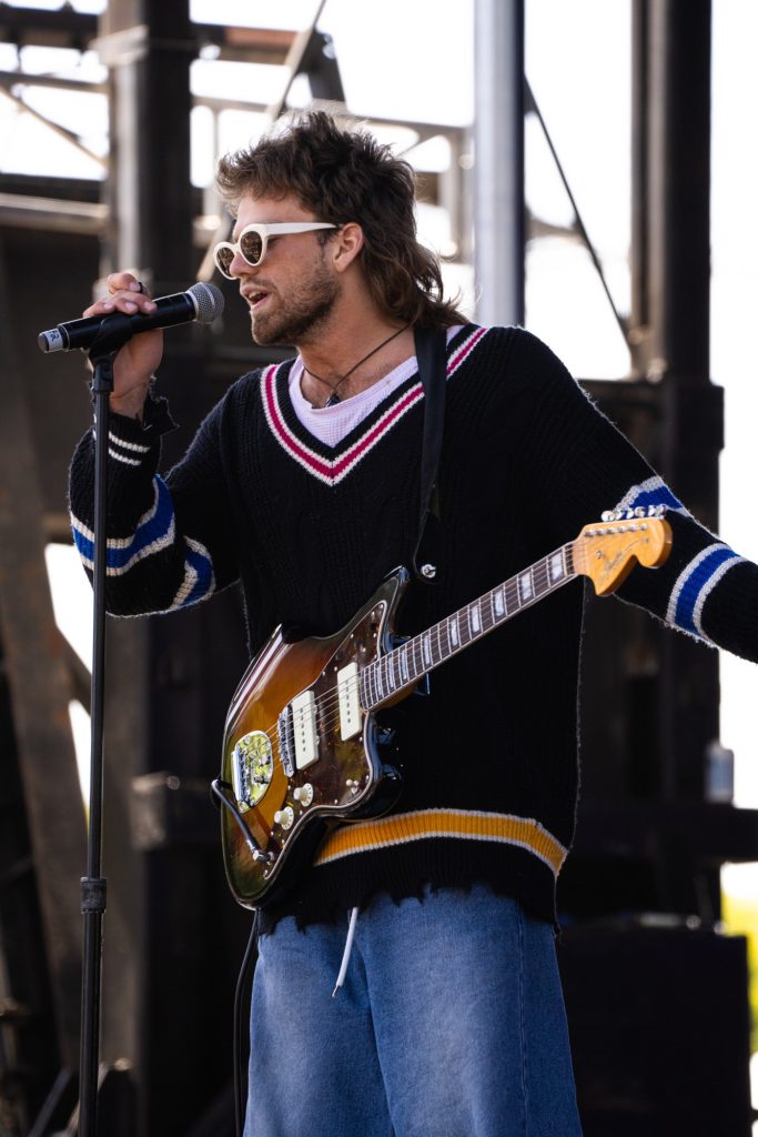 Tyke James of The Moss belts out across the crowd of the Truly Stage at BottleRock during their midday set that attracted a sizeable crowd. Photographed by Cathryn Kuczynski/BruinLife