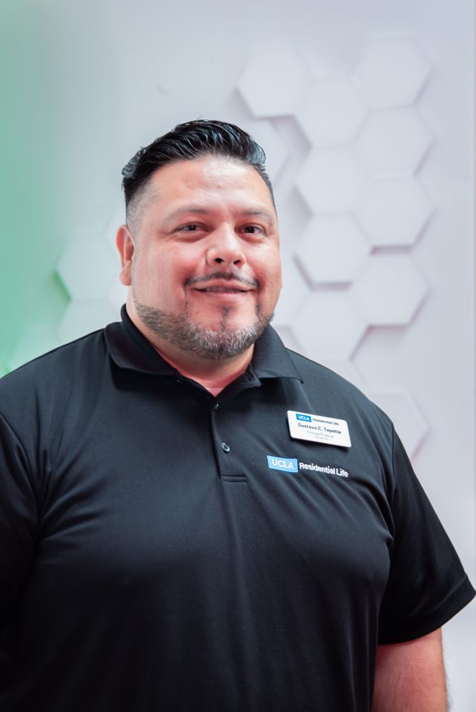 Gustavo Tepetla has been the principal producer for UCLA Residential Life since 2021. He takes pride in providing motivated students with resources to complete their dream projects. Photographed by Julia Gu/BruinLife