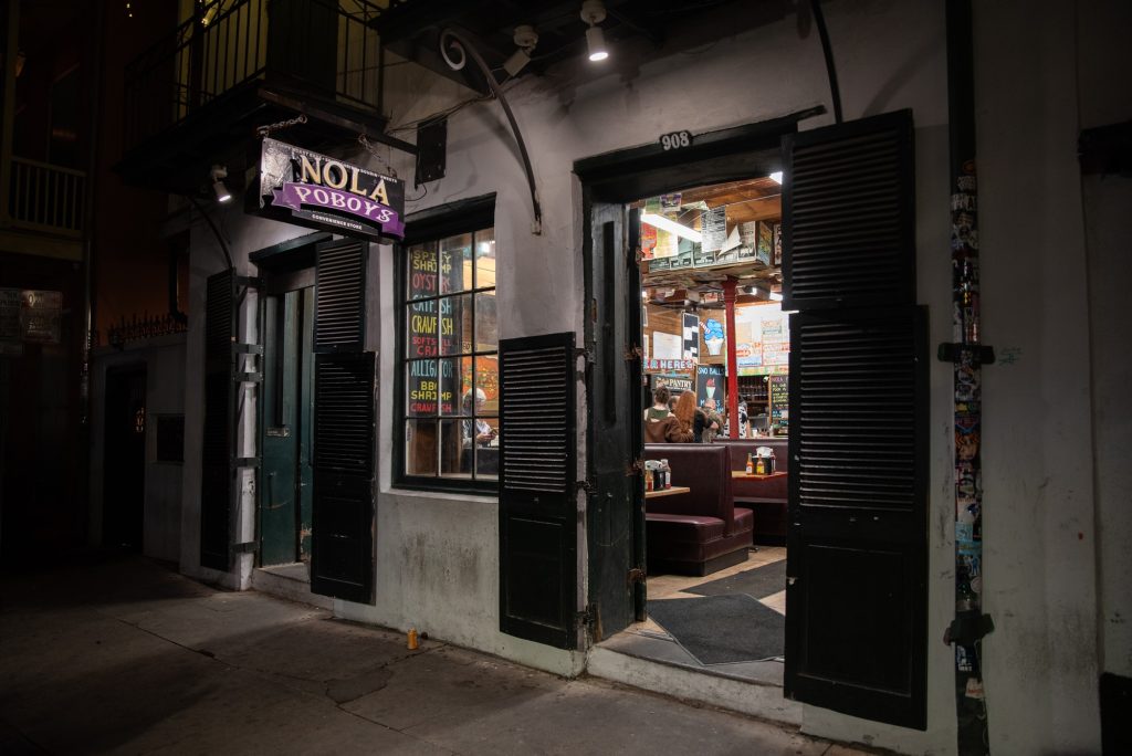 Inside this Bourbon Street facing Po-Boy joint hides one of the city's best Po-Boy sandwiches. Served with spice levels of either Yankee, Spicy, or Cursing Murray in the Morning, these sandwiches will not disappoint. Photographed by Finn Martin/BruinLife.