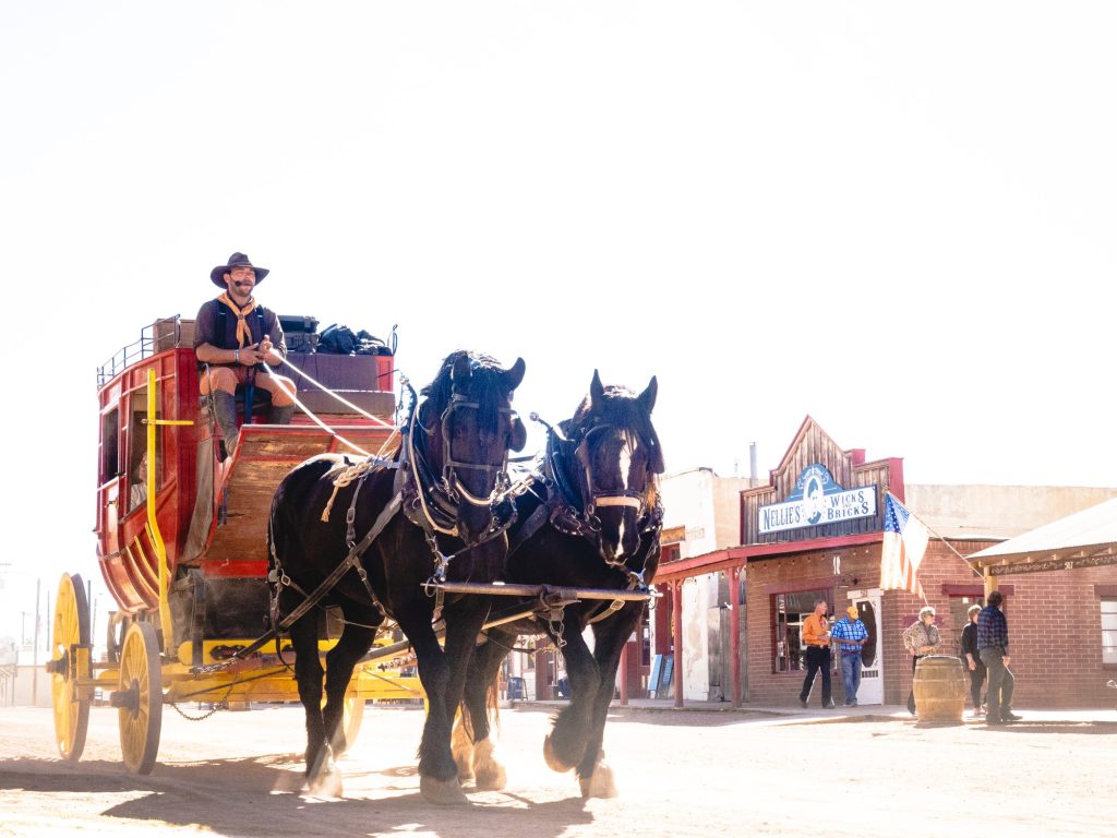 The reenactments don't stop at the gunfights in Tombstone. Stagecoach guided tours are available for all and any curious visitors. Photographed by Finn Martin/BruinLife.