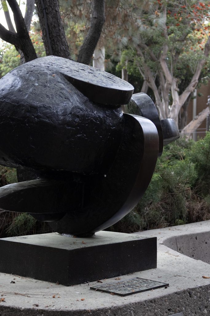 War Remembrance II is a 1960-1961 piece by Romanian sculptor Sorel Etrog in the wake of the Second World War. Filled with symbolism, its intricate swirls evoke a kind of chaos. Photographed by Julia Gu/BruinLife.