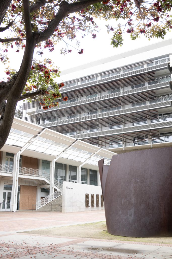 T.E.U.C.L.A. is a 2006 sculpture by American sculptor Richard Serra. The steel work is part of Torqued Ellipses, a lifelong series with works now found across the United States. Photographed by Julia Gu/BruinLife.