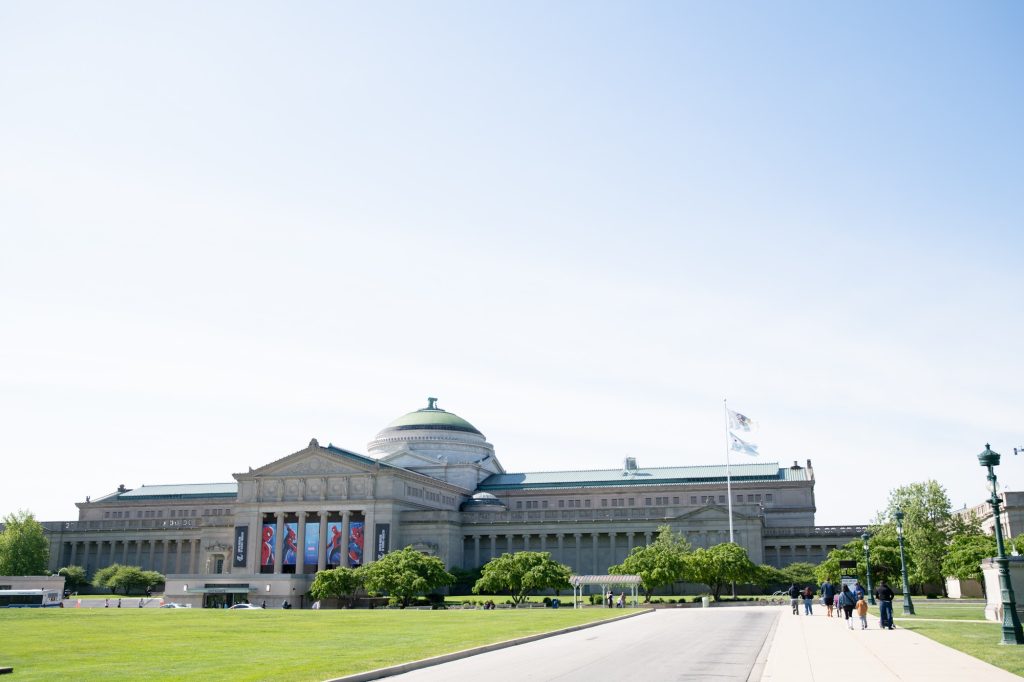 Given a park to itself, the Griffin Museum of Science and Industry stands as a monument to Midwest innovation and as a proud part of the Hyde Park neighborhood of Chicago. Photographed by Finn Martin/BruinLife.