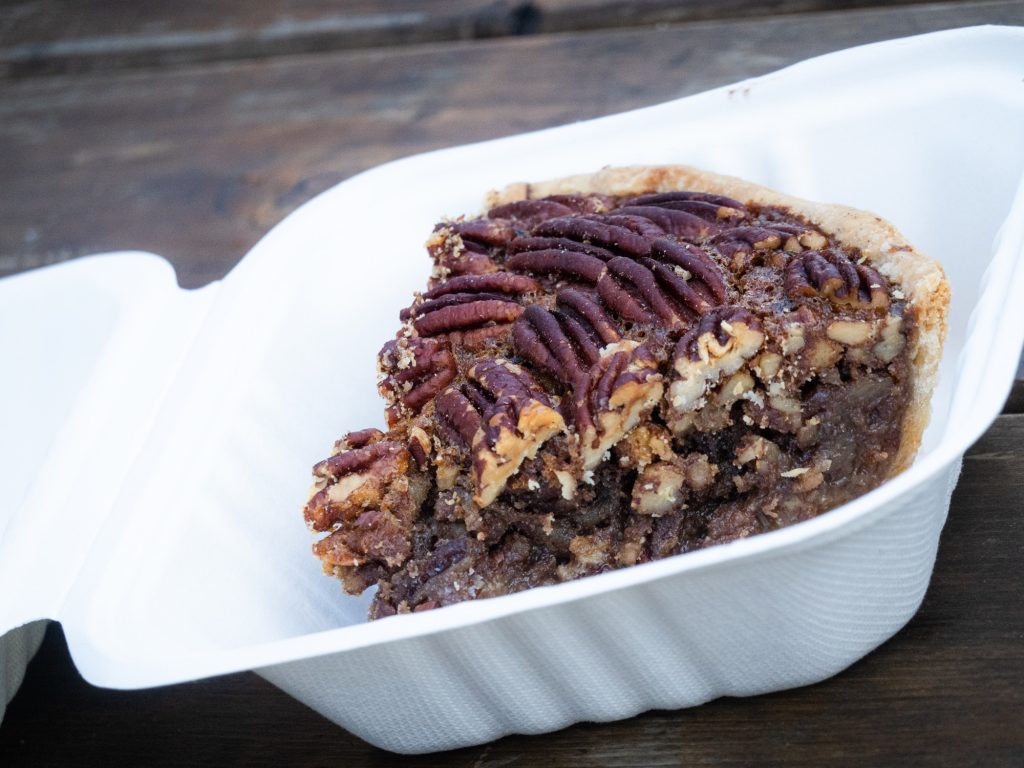 This pecan pie walks the line between a nutty crunch and a sweet, gooey texture. Photographed by Finn Martin/BruinLife.