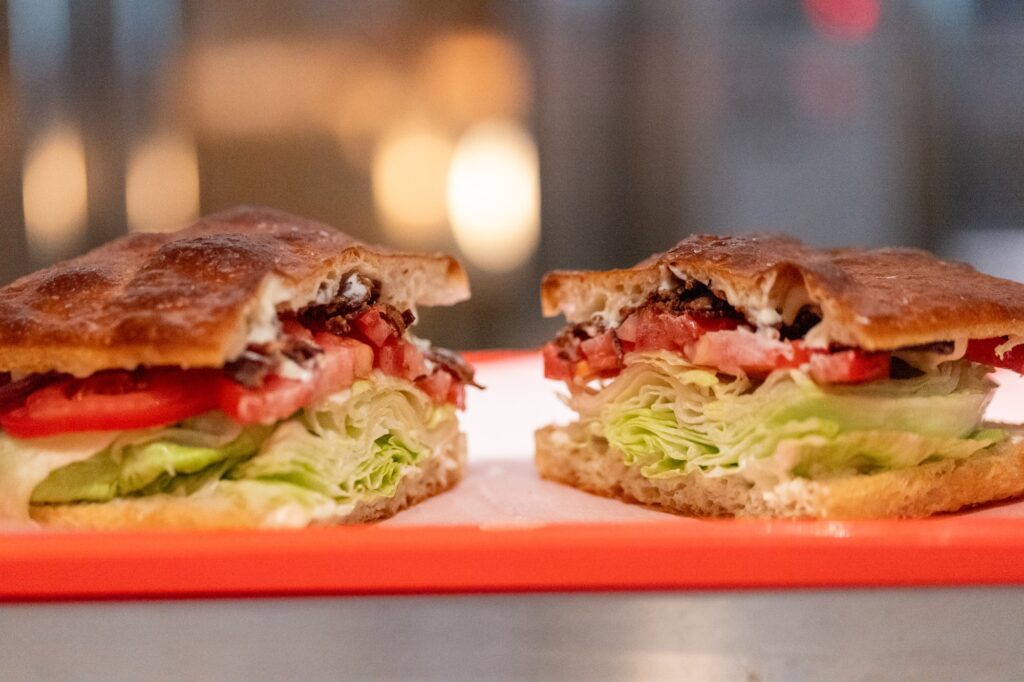 Bacon, lettuce and tomato on Bread Head's specialty loaf. Photographed by Pete Halvorsen.