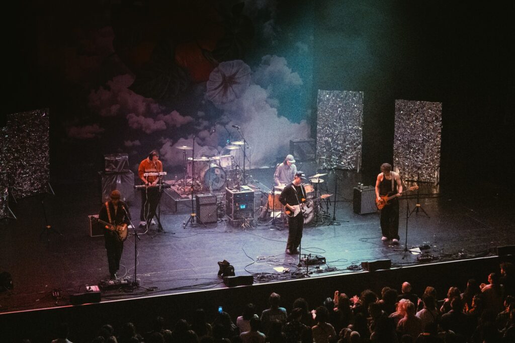 Krooked Kings opened the show before The Happy Fits took the stage. Their set introduced the crowd to the night’s indie-rock lineup. Photographed by Amy Miranda/BruinLife