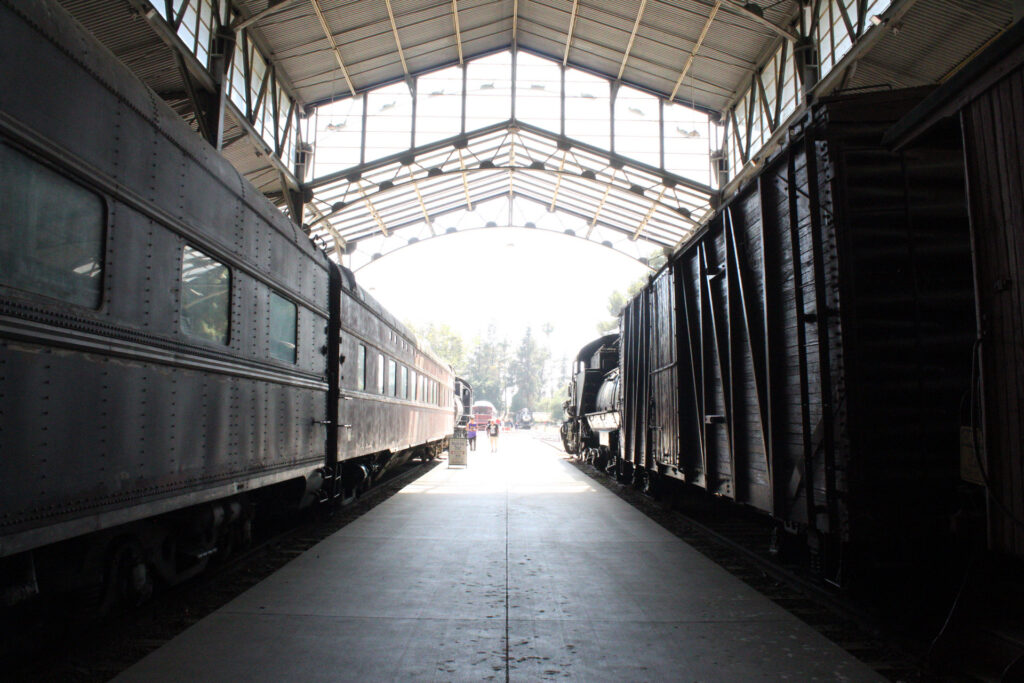 The train garage houses the most impressive locomotives in Travel Town. Photo by Gavin Meichelbock/BruinLife.