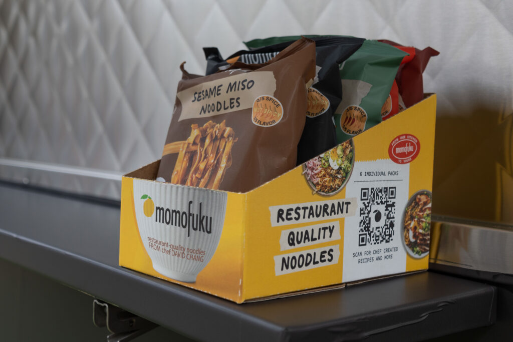 A box of the packaged free samples being handed out with each order. Photographed by Aamani Maddukuri/BruinLife.