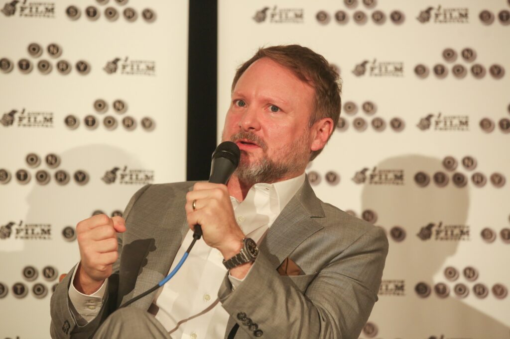 Rian Johnson discusses his love of Agatha Christie novels. Photo courtesy of Austin Film Festival.
