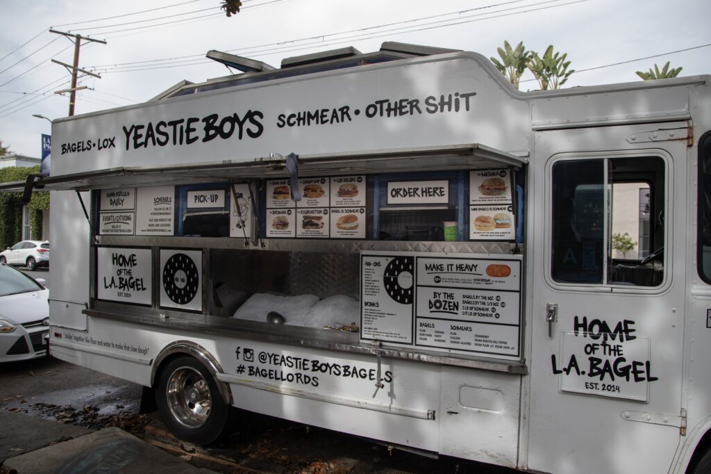 The nation famous Yeastie Bagel Truck on Melrose Pl. Photographed by Aaron Fu / BruinLife