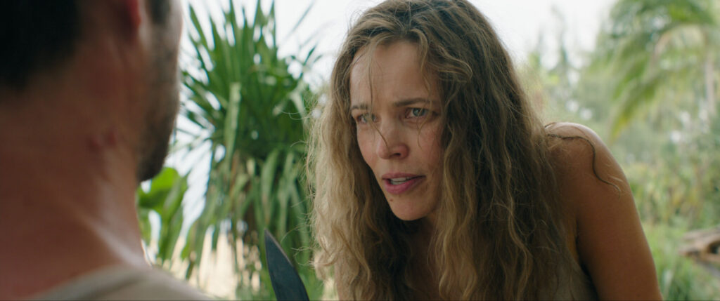 Send Help (2026) navigates a troubled relationship between a woman and her boss when they must work together to survive on a deserted island. Image courtesy of