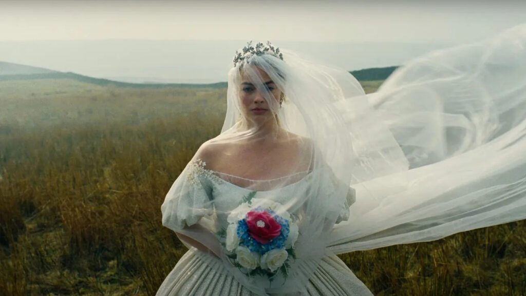 Wuthering Heights, starring Margot Robbie and Jacob Elordi, will take to theaters in February 2026. Image courtesy of Warner Bros. Pictures.
