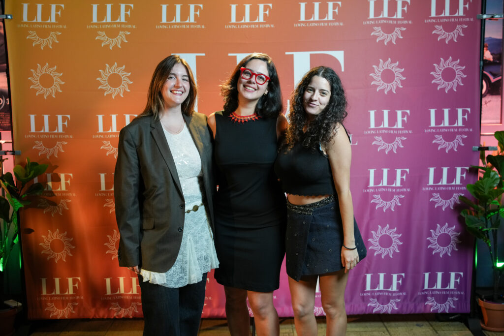 Marina Klimann (left), Anna Foltran (center), and Laura B. Abellan (right), who founded the Loving Latino Film Festival, pose together. Photo courtesy of Laura B. Abellan.